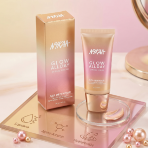 Nykaa Glow All Day Illuminating Strobe Cream + Moisturising Primer + Highlighter - Golden Hour